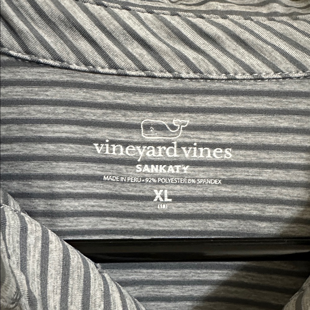 EUC Vineyard Vines Boys Sankaty Striped Short Sleeve Polo XL - Picture 2 of 5